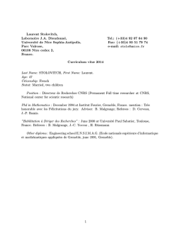 Curriculum Vitae - Laboratoire J.A. Dieudonné