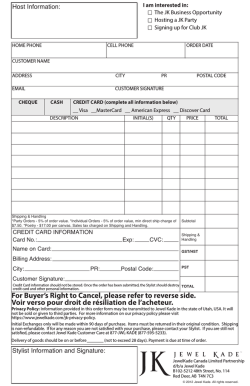 Jewel Kade order form Canada 2