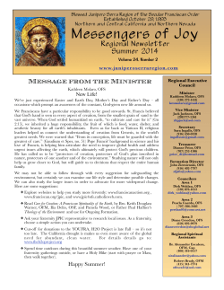 Messengers of Joy.Summer.2014 - Blessed Junipero Serra Regional
