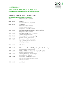OIC 2014 Programme - oncologic imaging course
