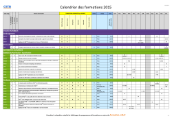 Calendrier des formations 2015