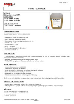 fiche technique - Bobet