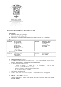 Compte Rendu CME du - Cléry-Saint