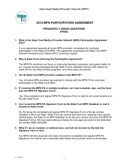 2014 MPN Participation Agreement FAQs