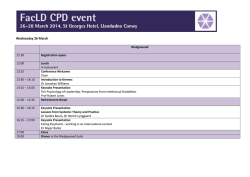 Draft Programme Timetable