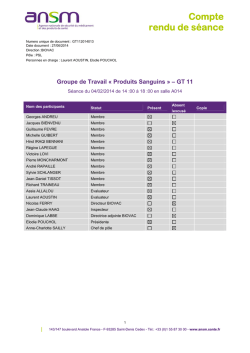 GT Produits sanguins du 04/02/2014