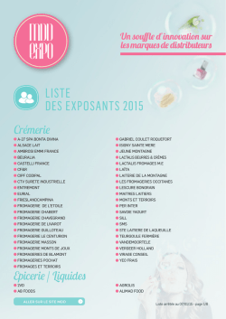 LISTE DES EXPOSANTS 2015