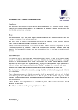 Remuneration Policy – BlueBay Asset Management LLP