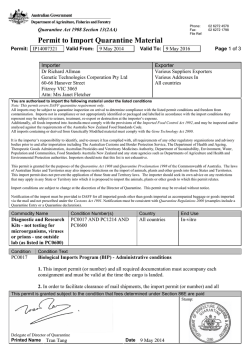 Import Permit Buccal Swab