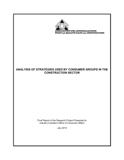 analysis of strategies used by consumer groups in the