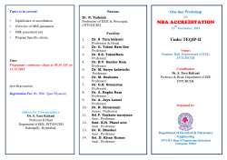 One Day Workshop on NBA Accreditation