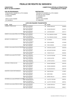 feuille de route du 30/03/2014