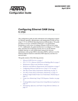 Configuration Guide Configuring Ethernet OAM Using Y.1731