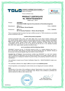 PRODUCT CERTIFICATE No. 00035/TSUS/B/2014