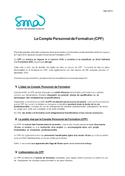 Le Compte Personnel de Formation (CPF)