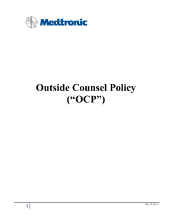 Outside Counsel Policy (“OCP”)