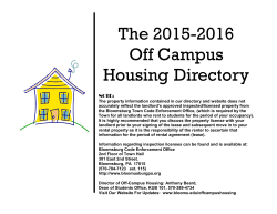 The 2015-2016 Off Campus Housing Directory