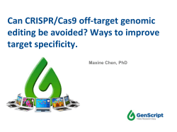 Can CRISPR/Cas9 off-target genomic editing be avoided?