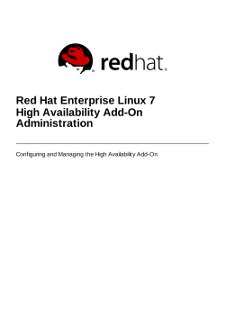 Red Hat Enterprise Linux 7 High Availability Add