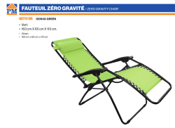 fAuTeuil zéro grAViTé / zero grAVity chAir