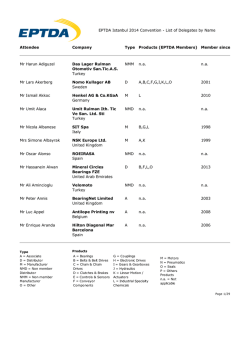 EPTDA Istanbul 2014 delegate list 1109