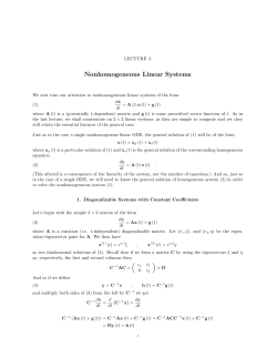 Lecture 3: Nonhomogeneous Linear Systems of ODEs