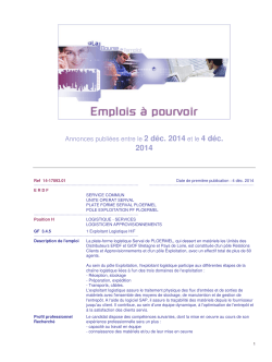 Annonces publiées entre le 2 déc. 2014 et le 4 déc.