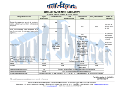 GRILLE TARIFAIRE INDICATIVE - UTIA
