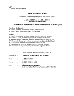 ordre du jour-réunion du 12 mai 2014