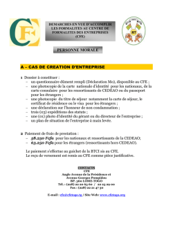 FICHE DE RENSEIGNEMENT PERSONNE MORALE