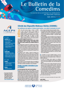 Bulletin de la COMEDIMS n°30 juin 2014