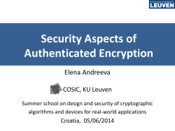 Security Features of Authenticated Encryption