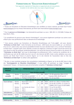 formations en "éducation kinesthésique®"