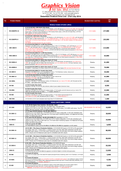 Datavideo Product Price List - 21st July 2014