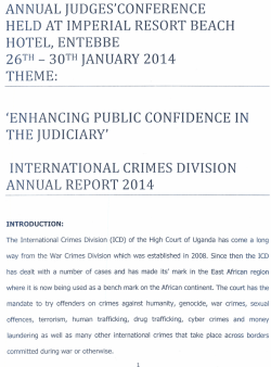 International Crimes Division Report at the 16th Annual Judges