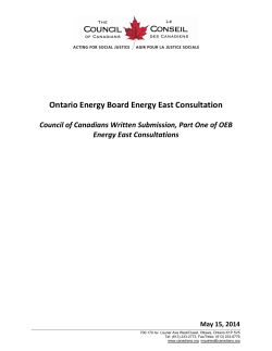Written submission to OEB re Energy East, May 15, 2014