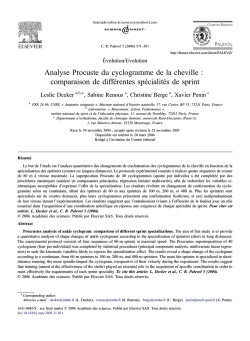 Analyse Procuste du cyclogramme de la cheville