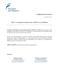 CB 21 : nouvelles locations pour 3 600 m² à La Défense