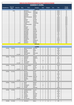 Horaires CJA 2014