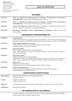 dipl&ocirc;mes experiences professionnelles competences