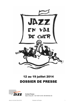 Dossier de Presse Jazz en Val de Cher 2014