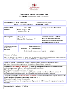 Poste de Professeur en 60ème section / septembre