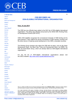 CEB becomes an ODA-eligible international organisation