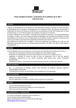 Fiche de poste - ADU Lille M&eacute;tropole