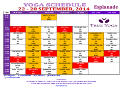 RTB Yoga schedule September 22