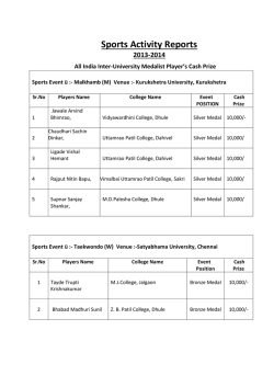 Sports Activity Reports - North Maharashtra University