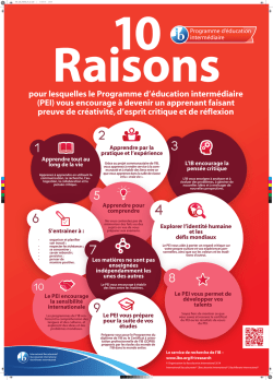 10 raisons PEI - International Baccalaureate