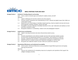 BMCC STRATEGIC PLAN 2014-2019