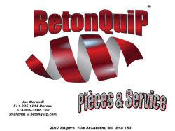 Joe Merandi 514-336-4141 Bureau 514-809-3806 Cell