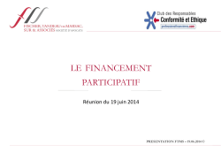 le financement participatif - Cabinet Fischer, Tandeau de Marsac